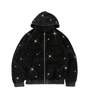 Sudadera con capucha de invierno con cremallera y logotipo personalizado, forro polar grueso, estilo urbano para hombre, suministro OEM/ODM, 100% algodón, impresión digital - Product Image 1