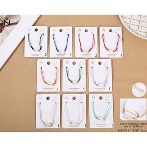 PULSERA Tobilleras de moda con cadena para el pie de concha de nácar de colores y nudo decorativo - Product Image 1
