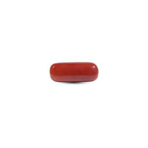Coral rouge naturel ovale cabochon 8 carats, pierre précieuse en vrac pour bijoux fins - Product Image 1
