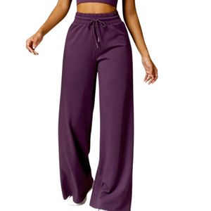 Pantalon de jogging décontracté surdimensionné en coton pour femme, taille haute avec cordon de serrage, OEM ODM - Product Image 4
