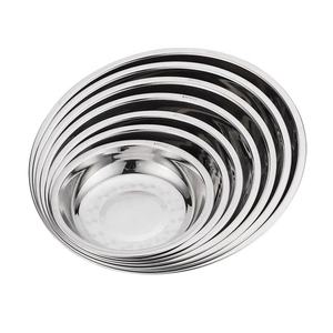 Plateaux de service ronds en acier inoxydable 304 personnalisés pour restaurants, assiettes creuses pour dîner et fruits, vente en gros - Product Image 6