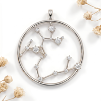 Pendentif Sagittaire Archange avec Diamant de Laboratoire, Breloque Zodiaque, Bijou Esprit de la Liberté, Cadeau Signe Astrologique de Novembre
