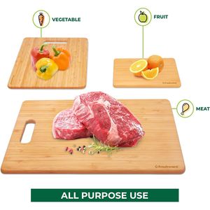 Juego de 3 Tablas de Cortar de Bambú, Ligeras y Aptas para Cuchillos, Tablas de Cortar de Madera de Grado Alimenticio para Uso en la Cocina - Product Image 3