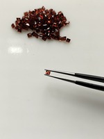 Pierre précieuse grenat rouge naturel taillée carrée 3MM, taille étagée, pour la fabrication de bijoux faits main, bagues, boucles d'oreilles, pendentifs, conception personnalisée
