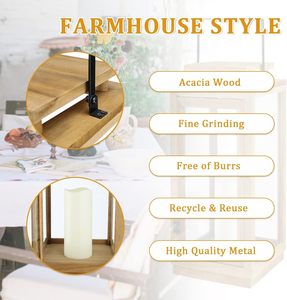 New Arrival Wood <b>Lanterns</b> Decorative with Flameless <b>Candles</b> Decorative <b>Lanterns</b> for Home Decor Indoor Outdoor - Product Image 6