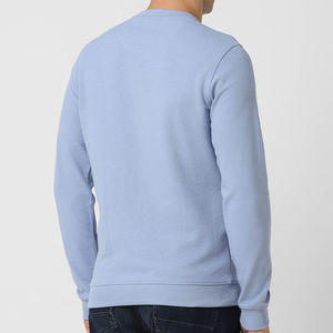เสื้อสเวตเชิ้ตคอกลมทรงโอเวอร์ไซส์สีฟ้าอ่อนเนื้อผ้ามีเท็กซ์เจอร์คุณภาพสูงสำหรับผู้ชาย ผลิตจากผ้าฝ้ายผสม ระบายอากาศได้ดี แห้งเร็ว เหมาะสำหรับฤดูหนาว - Product Image 3