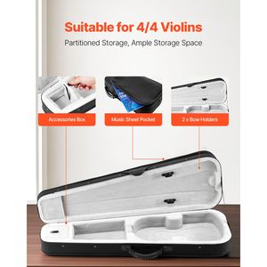 Custodia per violino 4/4 in nylon, impermeabile, leggera, portatile, con tracolla, fodera in peluche, in resistente pelle - Product Image 3