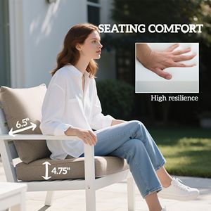 Set di 4 Cuscini Beige per Sedie da Patio con Seduta e Schienale, Resistenti allo Sbiadimento, Cuscini e Imbottiture di Ricambio per Esterni - Product Image 5