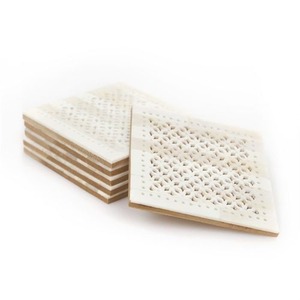 Sous-verres en os incrustés, vente en gros, sûrs pour l'artisanat indien, articles pour la maison, sous-verres de luxe faits à la main - Product Image 4