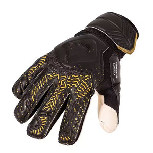 <b>Football</b> Goalkeeper Gloves Full Finger Lightweight Black Blue PU <b>Leather</b> Non-Slip Breathable Adjustable Wrist Strap Hook Loop - Product Image 5