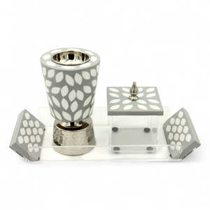 Quemador de incienso PearlNova con incrustaciones de nácar, bandeja acrílica, mosaico de conchas de lujo, para una elegante decoración del hogar árabe. - Product Image 4