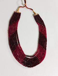 Luxury 7 Layer Red Gemstone Beaded <b>Necklace</b> Handmade <b>Statement</b> <b>Necklace</b> Gold Tone Fashion Jewelry for Women Wedding Party - Product Image 4
