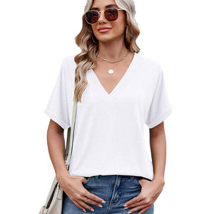 T-shirt court à manches courtes en coton et élasthanne 240 g/m², finition délavée vintage, col rond, pour femme, style Hot Girl, uni - Product Image 1