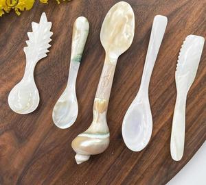 Mini Natural Mother of Pearl Cosmetic Spatula Skincare Cream Applicator Scoop Shell Makeup <b>Spoon</b> Wholesale - Macy - Product Image 6