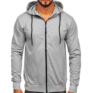 Sweat à capuche zippé pour homme, couleur turquoise, coupe classique, en molleton tricoté 100% coton respirant, couleur unie, décontracté, pour l'automne - Product Image 6