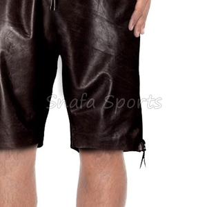 กางเกงขาสั้นหนังสไตล์สตรีทแวร์ ระบายอากาศได้ดี ไซส์ใหญ่ กางเกงขาสั้นหนังแฟชั่นสำหรับผู้ชาย - Product Image 6