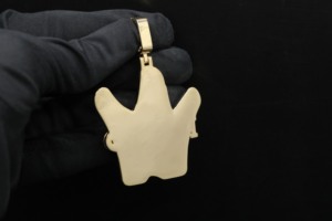 Collier Pendentif Personnalisé Hip Hop Bling en Acier Inoxydable avec Moissanite, Breloque en Forme d'Animal Argentée, Finition Polie, Fermoir à Boucle - Product Image 1