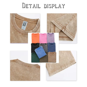 T-shirt Homme Personnalisé avec Logo, Style Vintage Délavé à l'Acide, Coton Lourd Effet Vieilli, T-shirt Oversize Vierge 100% Coton pour Homme - Product Image 6