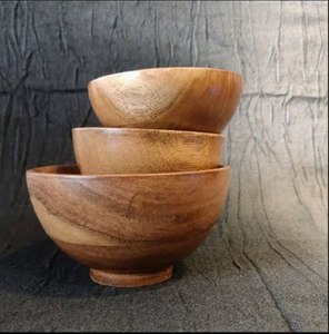 Bol de service en bois pour Noël, bol rond pour la table, vaisselle, bol pour servir des collations et des soupes, article ménager au meilleur prix - Product Image 3