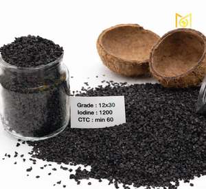Charbon actif de coque de noix de coco 12x30, qualité 1150 Iodine pour le traitement de l'eau et de l'air, exportateur d'Inde - Product Image 2