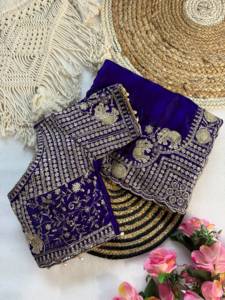 Indian Traditional Ethnic Satin Silk Saree with Embroidery <b>Sequins</b> Work for Wedding Occasion and Festive Function for Women Wear - Product Image 4