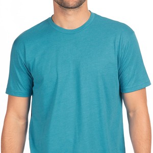 T-shirt à manches courtes pour homme, col rond, coupe ample, en polyester/coton rayé, imprimé sérigraphié, écologique, vente en gros OEM - Product Image 5