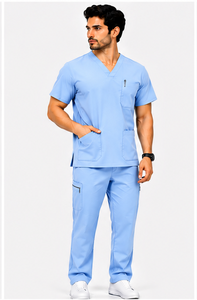 Ensemble de blouses médicales pour hommes, 2 pièces, respirant, extensible, durable et confortable, pour médecins, infirmiers et personnel hospitalier. - Product Image 5