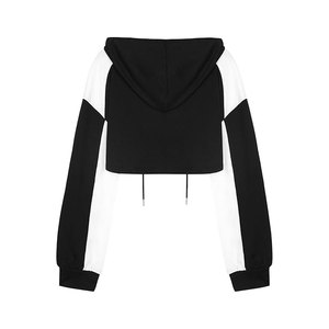 Sudadera con Capucha Casual de Invierno para Mujer, Personalizada OEM, Color Sólido, Transpirable, Antipilling, Corte Recortado, con Impresión de Logotipo Personalizado, MOQ Bajo - Product Image 2