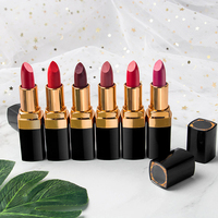 Rouge à lèvres hydratant mat, imperméable, longue tenue, 5 couleurs, OEM/ODM, cosmétiques de luxe en gros, produits chimiques 4g