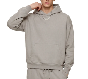 เสื้อฮู้ดผ้าฟลีซแบบเรียบง่าย ยูนิเซ็กซ์ ผ้าฝ้าย 100% น้ำหนัก 300 กรัม ระบายอากาศได้ดี สไตล์วินเทจ สตรีทแวร์ - Product Image 2