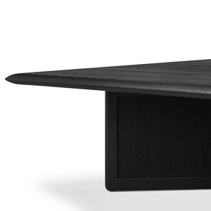 Mesa de Centro Moderna Hecha a Mano con Tapa Cuadrada Negra y Base de Pedestal en Forma de Cruz con Cordón Tejido, para Sala de Estar, de Madera de Mango - Product Image 4