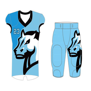 Ensemble de maillot de football américain imprimé par sublimation numérique, respirant, doux, coupe décontractée, pour équipes sportives - Product Image 1