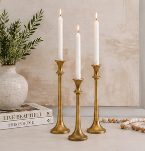 Handmade Antique <b>Brass</b> Candle Holder Set Vintage Taper <b>Candlestick</b> Stand Wedding Table Centerpiece Home Decor - Product Image 4