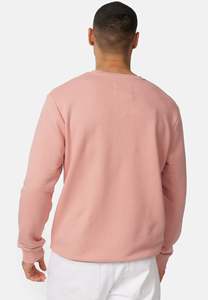 Men's Crew Neck Solid <b>Pink</b> Knitted Pullover Regular Fit Casual <b>Sweatshirt</b> 100% Cotton Quick Dry Winter Custom Design OEM Service - Product Image 3