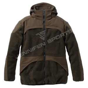 Chaqueta con capucha para hombre, ligera, de manga larga, para caza, de tela microfelpa/softshell, resistente al viento y transpirable. - Product Image 1