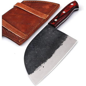 Couteau de chef Burraq artisanal en acier au carbone de qualité industrielle, couteau multifonctionnel à motif goutte de pluie, étui en cuir, 10 pouces - Product Image 6