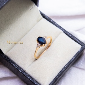 Exquisite Natural Blue Sapphire Gemstone Diamond Prong Birthday <b>Ring</b> Precious <b>Dainty</b> Handmade 14k Yellow Gold for Certified - Product Image 2