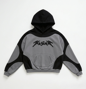 Men's Oversized Hooded Sweatshirt Solid <b>Black</b> Cotton <b>Fleece</b> Casual Pullover Pocket Design Autumn Wear - Product Image 4
