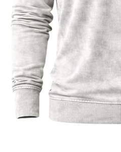 Custom <b>Mens</b> Acid Wash <b>Henley</b> Long Sleeve Sweatshirt Light Grey Casual Button Neck Pocket Style Winter Wear Cotton Slim Fit <b>Top</b> - Product Image 6