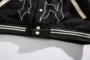 แจ็คเก็ตไซส์พิเศษสำหรับทุกเพศเสื้อแจ็กเก็ตสีดำ HIVJ203ปักลายปกตั้งสำหรับฤดูหนาว - Product Image 2