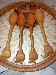 Mini-cuillère en bois naturel du Vietnam, réutilisable, pour desserts, yaourts, glaces, collations, dégustations, traiteur, fêtes et décoration de table - Product Image 3
