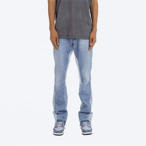 Jeans de Mezclilla para Hombre, Corte Recto, Lavado a la Piedra, Cintura Media, Corte Regular, Algodón, Estilo Casual de Primavera - Product Image 4