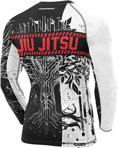 FORHOMIES Jiu Jitsu Rash Guard Long Sleeve <b>Compression</b> <b>Shirt</b> <b>Men</b> Black Green Sublimation Print Quick Dry Full Sleeve - Product Image 5