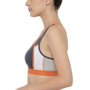 Sujetador deportivo de yoga de alto soporte para mujer con cremallera frontal, espalda cruzada, de secado rápido, transpirable, de elastano/poliéster, ajuste cómodo - Product Image 4