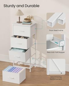 ตู้ลิ้นชักผ้า 4 ชั้น สไตล์โมเดิร์น สีขาว สำหรับห้องนอนและห้องนั่งเล่น เฟอร์นิเจอร์แบบตั้งพื้น - Product Image 3