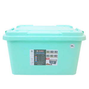 Conteneurs de rangement domestiques modernes en plastique PP 90L avec couvercles et poignées, empilables, légers et écologiques pour le stockage des aliments et des vêtements - Product Image 2