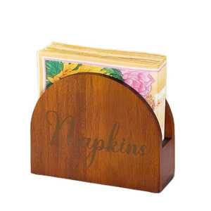 Porte-serviettes en bois artisanal, organisateur de mouchoirs vertical, finition grain brun foncé, élégant accessoire de table pour cuisine et salle à manger - Product Image 5
