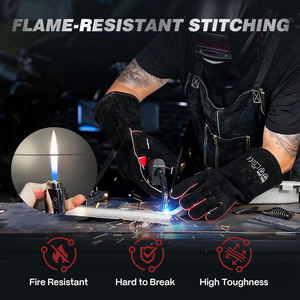 Guantes de Soldadura de Cuero de Primera Calidad Hechos en Fábrica al por Mayor, Diseño Popular, Palma Reforzada, Hechos a Medida - Product Image 5