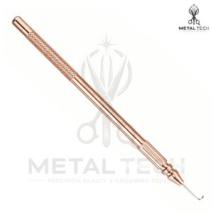 Rose Gold Metal Ventilating Needle Holder <b>Kit</b> 4 Interchangeable Micro <b>Latch</b> <b>Hook</b> Needles Professional Lace Front Wig Tools - Product Image 3