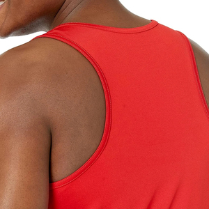 Débardeur tricoté rouge uni pour homme, col rond, respirant, décontracté, sans manches, en polyester - Product Image 6